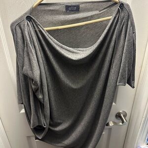 Gray Women's Poncho Drape Top